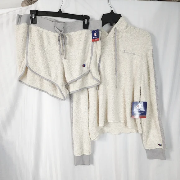 Champion hoodie & pajama shorts set size X-Large Long sleeves - Picture 7 of 15